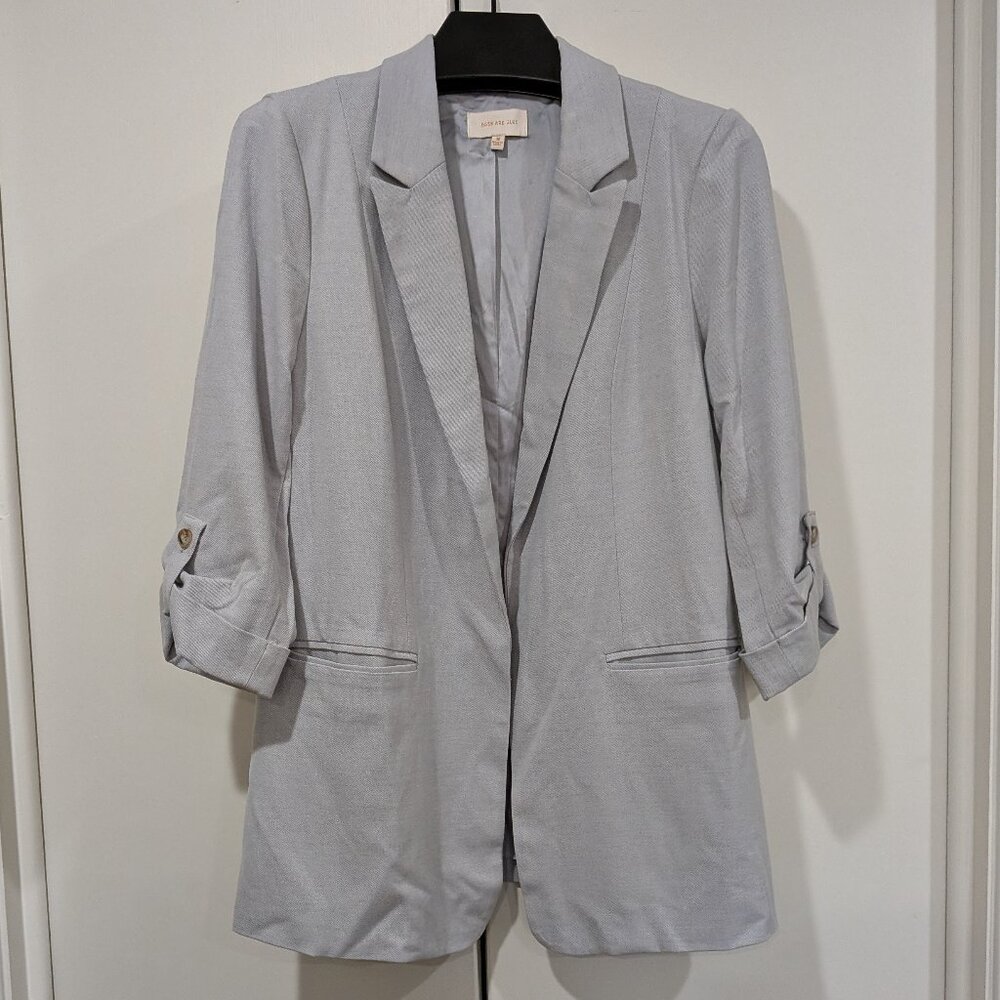 Skies Are blue, light grey boyfriend oversized blazer, M